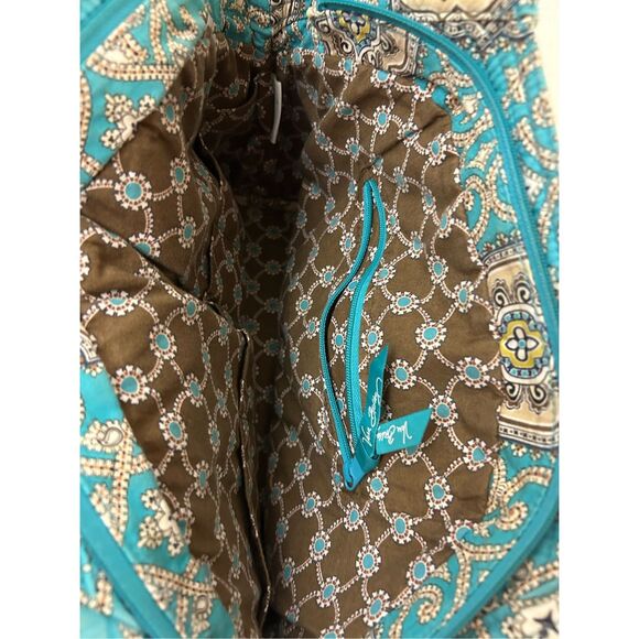 Vera Bradley turquoise total tortoise shell zipper 15"x12" - Picture 8 of 9